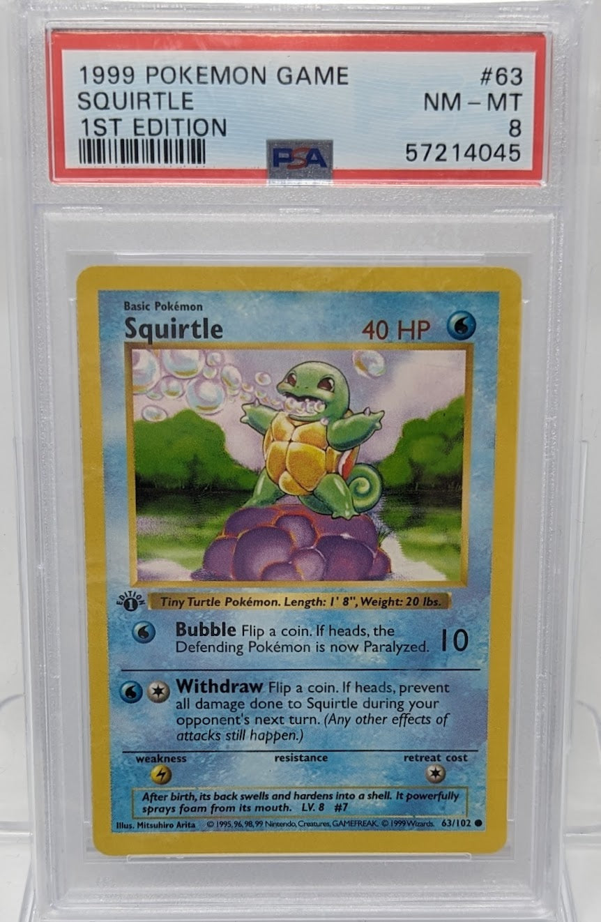Squirtle - 63/102 - Common - 1st Edition - Pokemon Singles » Generation 1 »  Base Set (Shadowless) - The Side Deck - Gaming Cafe