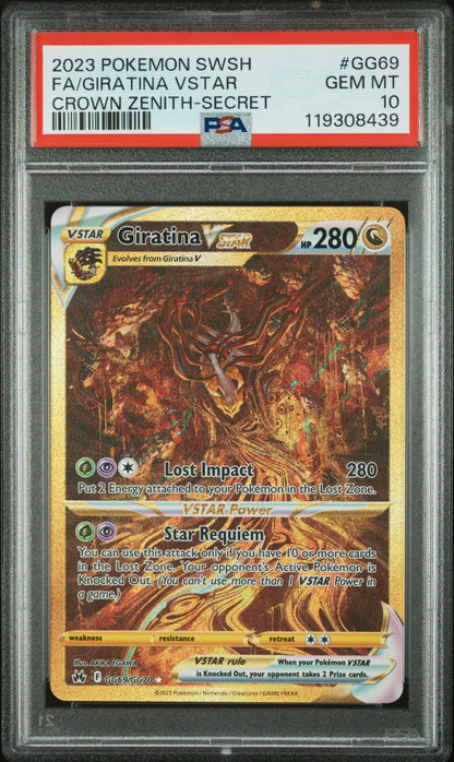 2023 Pokémon Sword And Shield Crown Zenith #GG69 Giratina VSTAR Secret PSA 10