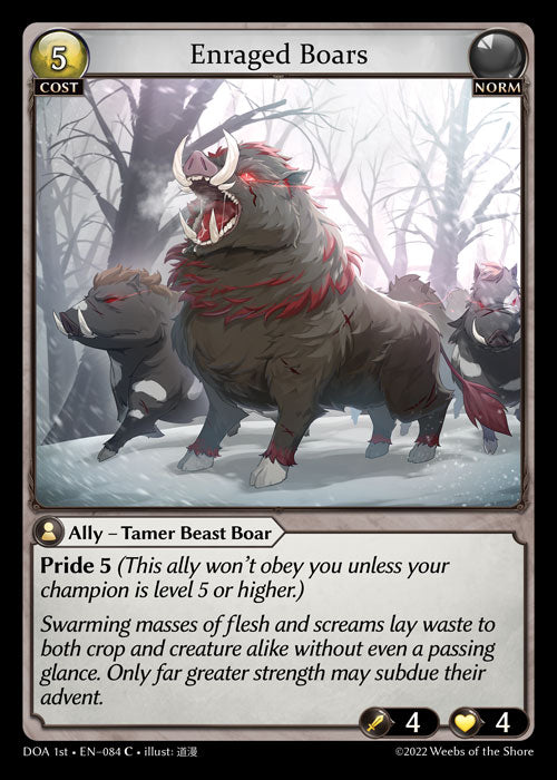 GA TCG - DOA 1st-EN-084: Enraged Boars