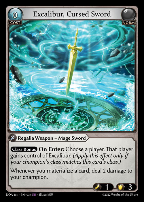 GA TCG - DOA 1st-EN-034: Excalibur, Cursed Sword