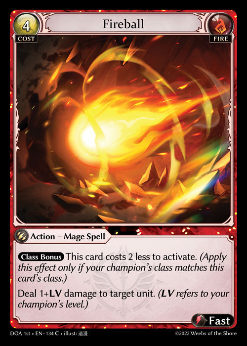 GA TCG - DOA 1st-EN-134: Fireball