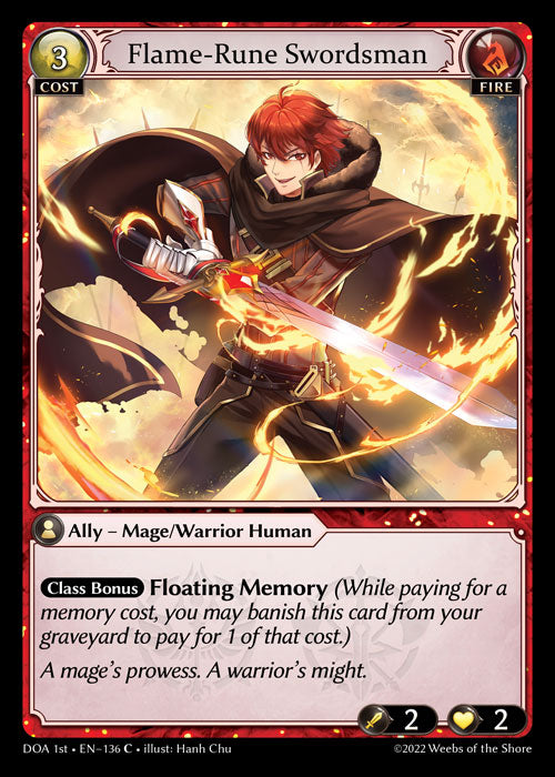 GA TCG - DOA 1st-EN-136: Flame-Rune Swordsman