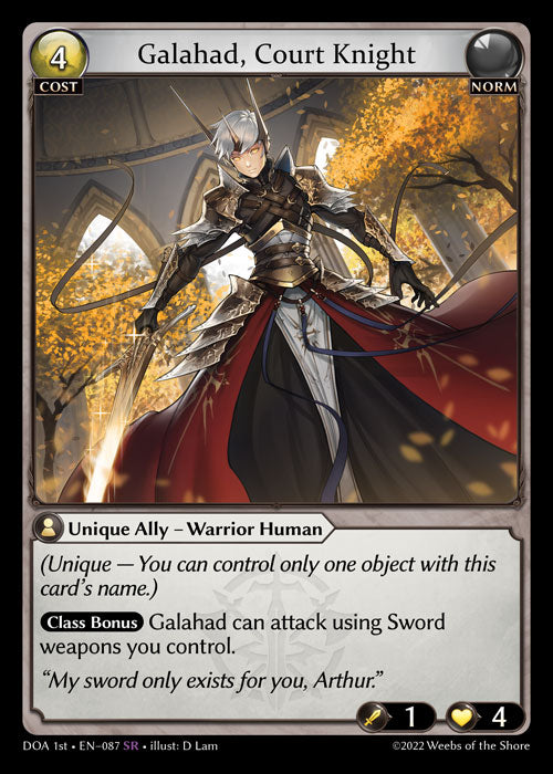 GA TCG - DOA 1st-EN-087: Galahad, Court Knight