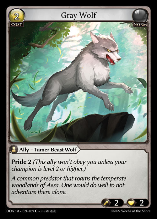 GA TCG - DOA 1st-EN-089: Gray Wolf