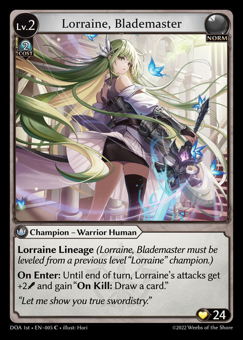 GA TCG - DOA 1st-EN-005: Lorraine, Blademaster