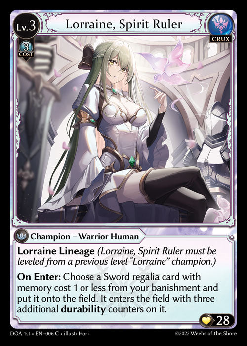 GA TCG - DOA 1st-EN-006: Lorraine, Spirit Ruler