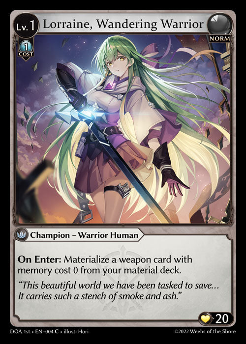 GA TCG - DOA 1st-EN-004: Lorraine, Wandering Warrior