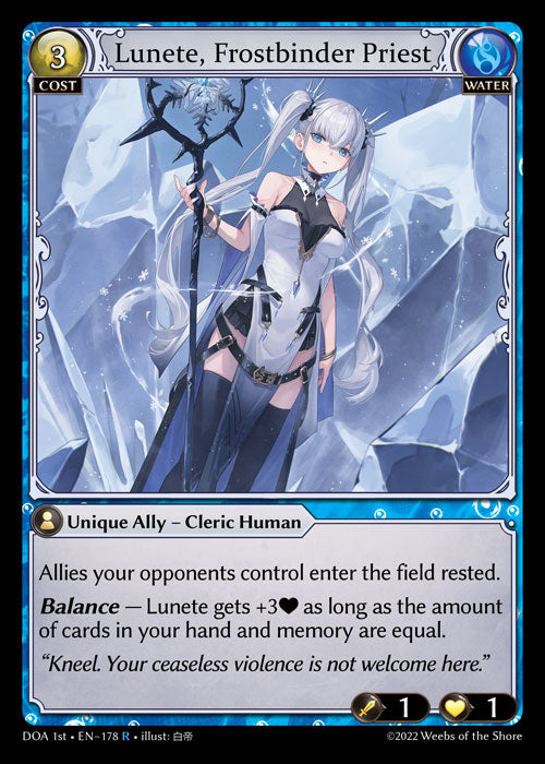 GA TCG - DOA 1st-EN-178: Lunete, Frostbinder Priest