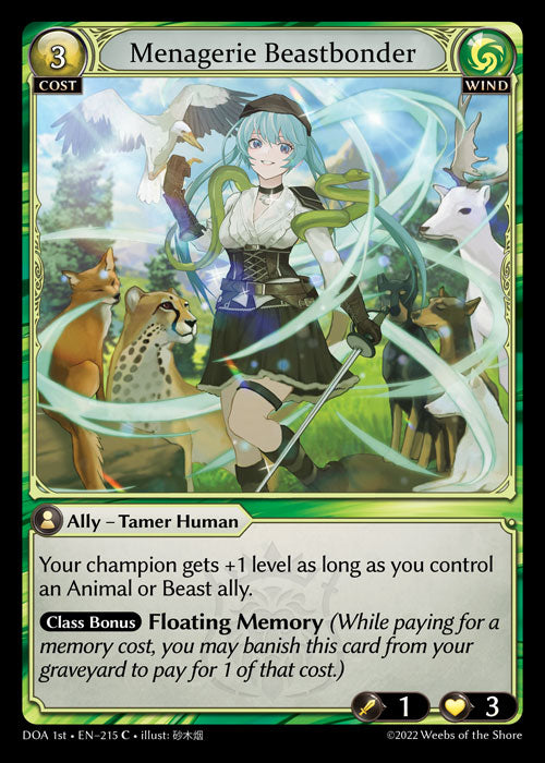 GA TCG - DOA 1st-EN-215: Menagerie Beastbonder