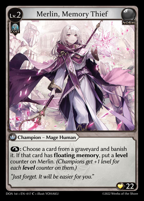 GA TCG - DOA 1st-EN-017: Merlin, Memory Thief