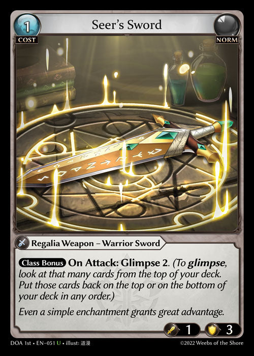 GA TCG - DOA 1st-EN-051: Seer's Sword