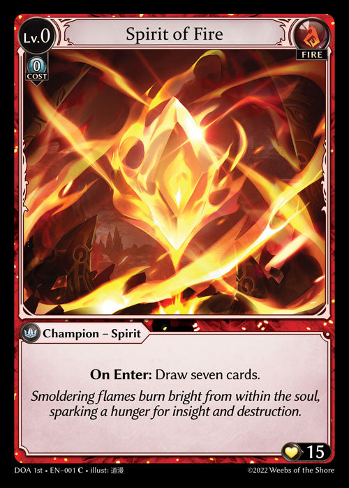 GA TCG - DOA 1st-EN-001: Spirit of Fire