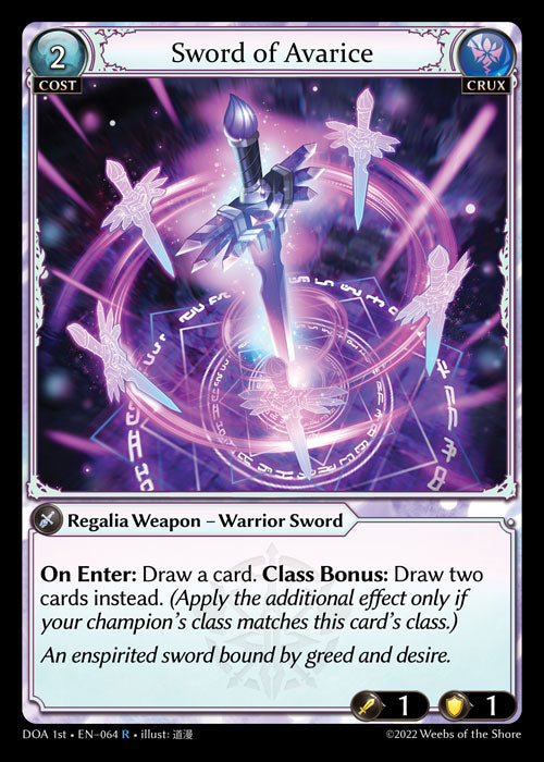 GA TCG - DOA 1st-EN-064: Sword of Avarice