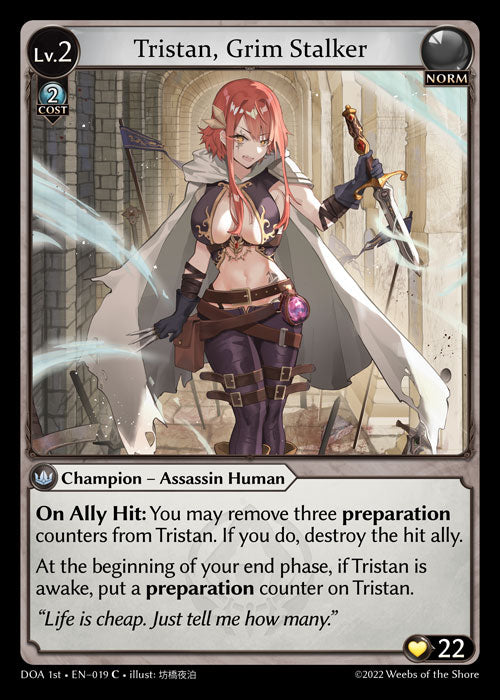 GA TCG - DOA 1st-EN-019: Tristan, Grim Stalker